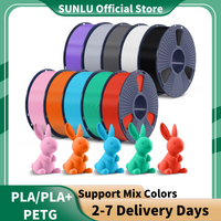 SUNLU PLA PETG PLA Plus Filamente 10 Rollen 3D-Filament 1 kg/Rolle 1,75 mm 100 % Filamentlinien ordentlich für 3D-Druck ab EU US