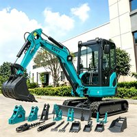 2026 Neuer 3500kg Mini-Bagger mit Anbaugeräten und Hydrauliklöffel für Heimbauprojekte und Erdbewegungsarbeiten, kundenspezifisch anpassbar