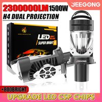 H4 Bi Led Lenses Motorcycle Car Lights Hi/Lo Beam 2300000LM 1500W Super Bright h4 Dual Projection Headlight Plug & Play LHD RHD