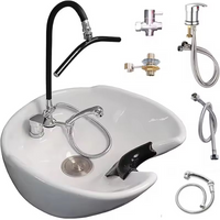 Head Spa Shower Washbasin Frame for Shampoo Chair Wash Hair Salon Style Scalp Care Multi-Angle Waterfall Adjustable Faucet