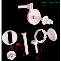 1Set/2Pcs Plastic Toilet Seat Screws Fixings Fit Toilet Seats Hinges Repair Tools