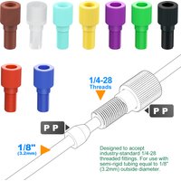 Port Cap Adapter 1/4"-28 UNF flat bottom for GL45 1/8" OD tubing, Hard Wall Tubing Connection with Compression Fitting Ferrule