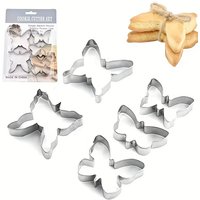 Set (5pcs) of Stainless Steel Butterfly Cookie Molds 5-piece Set of Three-dimensional Cookie Molds image 4
