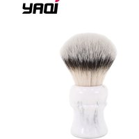 YAQI Everest 24mm White Marble Synthetic Hair Travel Shaving Brush Mens Shavers Brushes
