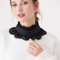 Exquisite Floral Detachable Lapel Collar Capelet Standing Collar Fake Lace Collar Removable Soft Lace Neckline Women