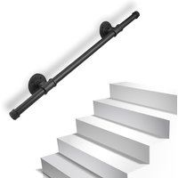 Handrails Stairs Steps Metal Non-Slip Easy Install Stairs Porch Deck Hand Rail Outdoor Indoor Stairs Porch Deck Hand Rail 1M