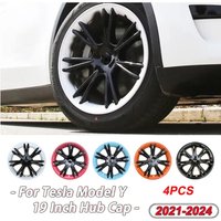 4PCS 19 Inch Hub Cap For Tesla Model Y 2023 Wheel Hubcap Performance Replacement Right&Left Wheel Cap Full Rim Cover Accessories