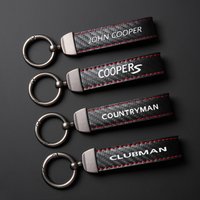 Car Keychain Leather Keyring Logo For Mini John Cooper R56 F56 Countryman R60 F60 Clubman F54 R55 Coopers R50 F55 Accessories