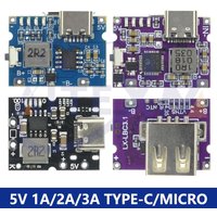 5V /1A/2A/3.1A USB TYPE-C/Micro USB Boost Step Up Power Module Lithium LiPo Battery Charger Protection Board for DIY Charger