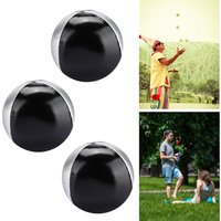 3PCS Silver and Black Two-Tone PU Leather Indoor Casual Portable Juggling Ball Performance Prop Acrobatic Hand-Throw Ball