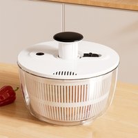 Large Capacity Vegetable Dehydrator Rotating Quick Drainage Salad Spinner Semi-automatic Vegetable Fruit Washer Meal Prep