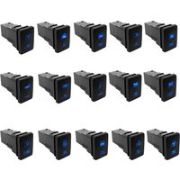 Barre de phare antibrouillard LED bleue 12V, interrupteur poussoir pour Toyota 2015 Hilux GUN Prado 150 200 RAV4 HiAce Landcruiser, bouton marche/arrêt