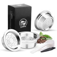 Icafilas-Capsules de café réutilisables, en acier inoxydable, pour Lavazz-a Modo ata o, avec chaîne LIE