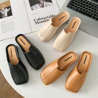Women Closed Toe Mules Summer Slip On Loafers Casual Low Heel Half Slippers Fashion Home Outdoor Comfortable Walking Shoes