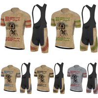 New Cycling Jersey Set Men Short Sleeves Bib Shorts Gel Breathable Pad Breathable Quick Dry Bike Clothing Kit Triathlon
