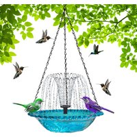 Solar Bird Bath Fountains Solar Powered Hummingbird Bath Bowl Bird Bath Bowl Bird Feeder Garden Hanging Birdbath for Bird Bath