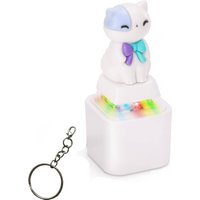 Kitten keyboard Fidget toy with sound LED lights and clicker keychain, used to relieve stress and anxiety in autism