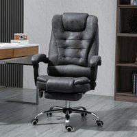 Heated 6 Points Vibration Massage Executive Office Chair Adjustable Swivel Ergonomic High Back Desk Chair Recliner with Footrest