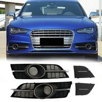 For A7 Sport Fog Light Frame A7 S-line Racing Grills Front Bumper Grille Fog Light Cover 2016 2017 2018