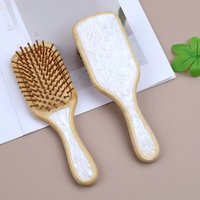 Bamboo Hairbrush Cushion Comb Acetate Detangling Brush Scalp Massager Anti Static Paddle Comb Hair Styling Tool