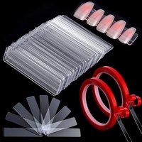 10/50pcs Transparent Nail Stand Press On Nails Packaging Fake Nails Display Stand Double Sided Tape for Salon Nail Decorations