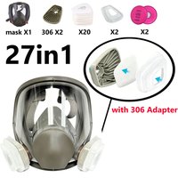 6800 Full Face Respirator with 306 Filter Adapter, Upgraded Design Vs Traditional 6001CN, Against Dust, Organic Vapors image 3