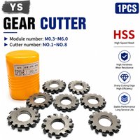1PCS of PA20° High-speed Steel Gear Cutter with Module Sizes M0.3 M0.5 M0.75 M1 M1.25 M1.5 M2 M2.5 M3 M4 M5 and M6 (No. 1–No. 8)