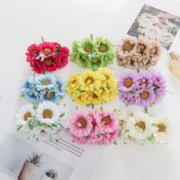 Artificial Flowers Festival Home Decorations Room Wedding Decorative Wreath Silk Daisy Gerbera Diy Gifts Box Scrapbook Car Cheap