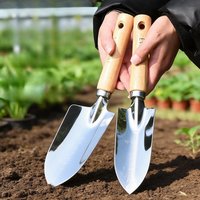 1pc Stainless Steel Gardening Tool Set with Wood Handle, Trowel Transplanter Cultivator for Potting Planting Indoor Outdoor