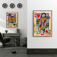 Playing cards, club jack, queen of hearts, casino gifts, nightmare print posters before Christmas movie decoration