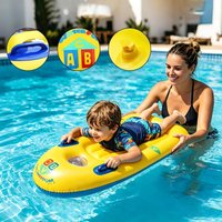 Inflatable Body Board & Pool Float with Handles PVC Blow Up Swim Toy for Children Beach Garden Lake Summer Backyard Travel
