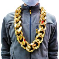 FishSheep Hip Hop Gold Color Big Acrylic Chunky Chain Necklace For Men Punk Oversized Large Plastic Link Chain Men's Jewelry