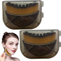 2PCS Lymphatic Drainage Face Massager & Contour Brush - Facial Sculpting Tool with Handle & Nylon Bristles