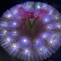 White Ballet Led Light Swan Lake Ballerina Pancake Tutu Girl Women Adult Child Ballet Dress Kids Dance Costumes Tutu Led Skirt