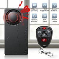 Wireless Door Window Vibration Sensor Alarm Wireless Remote 110dB Anti-Theft Vibration Alarm with 10 Levels Sensitivity for Moto
