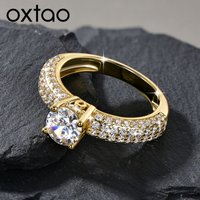 OXTAO Certified 1CT Moissanite Engagement Ring 14K Gold Filled Bridal Wedding Anniversary Gift Jewelry Valentine's Day Ring Gift