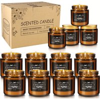12pcs 3.5-ounce Scented Candles, Retro And Exquisite Design, Soft Fragrance, Soy Wax Amber Candles, Perfect for Valentine's Day,