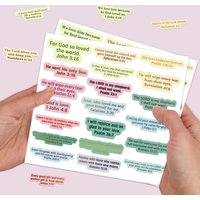 100pcs/5sheets Colorfed Bible Verse Stickers,religious Scripture Quotes Sticker,inspirational Decorative Decals For Scrapbooking