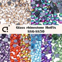 Ducrystal multicolore SS6-SS30 Hot Fix Flatback strass fer sur cristal de verre pour la décoration de vêtements et robes de mariée