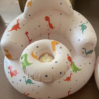 Baby Inflatable Seat with Built-in Air Pump Tray Back Support Portable Toddler Sofa Chair for Sitting Up Infant Support Cushion