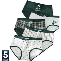 5 Teile/satz Baumwolle Frauen Höschen Atmungsaktive Unterwäsche Nette Druck Mädchen Briefs Sexy Low Taille Unterhose Weiche Panty Weibliche Dessous