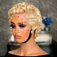 Short Gray Loose Wave Brazilian Human Hair 13x4 Lace Front Wig 180% Density Pre Plucked