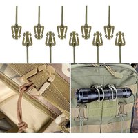 10pcs Tactical Gear Clip Molle Elastic Strap Tactical Gear Carabiner Clips Outdoor Hydration Tube Backpack MOlle Attachments