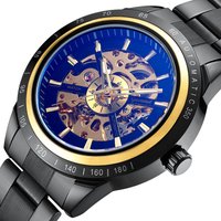 Ancient camel automatic mechanical watch, business fashion steel belt hollow bottom cross-border foreign trade hand men's watch