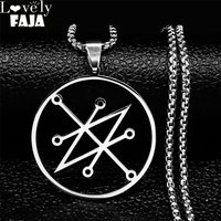 Azazel Sigil Pendant Necklace Silver Color Stainless Steel Necklace Pendant Women/Men Demonic Symbol Logo Sign Jewelry N3726S03