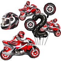 Motorcycle Birthday Decoration Motorcycle Ballon Motorcycles Helmet Foil Ballon for Boy Motorcycle Globe Race Birthday Supplies