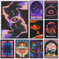 Dark Colorful Character Poster Perfect Space Sticker Self Adhesive for Office Home Theater Wall Art Decor Fancy Gift
