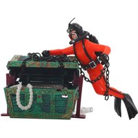 Treasure Frogman Aquarium Ornament World of Tanks Diver Hunter Fight Treasure Figure Statue Action Fish Diver Aquarium Landscape