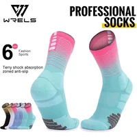 WRELS Socks Athletic Cushion Moisture Wicking Sports Socks Thicke Towel Bottom Sweat Absorbing Hiking Basketball Running Socks