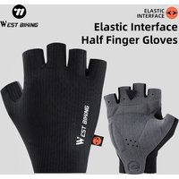 WEST BIKING Lokaler Versand AERO Fahrradhandschuhe Italien Elastic Interface ® Ultra Palm 200kg/m³ stoßfeste Fahrradzubehör-Fingerlose Handschuhe MTB